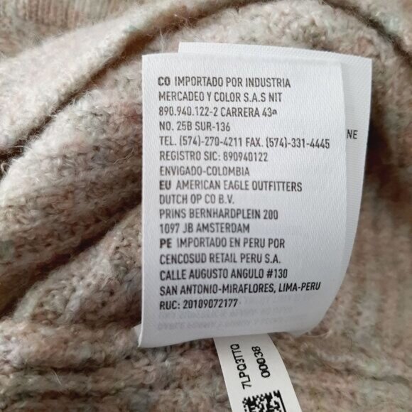 AEO Off-Shoulder Soft Knit Sweater Top Light Beige Cream Sz M - Picture 13 of 13